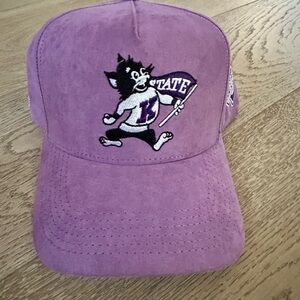 K-State Lavender Mascot Suede Baseball Cap